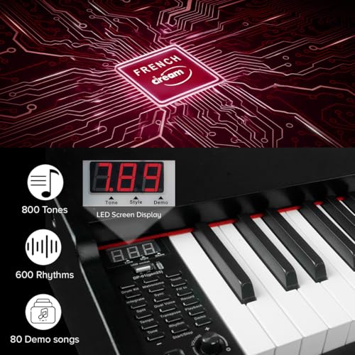 Image of Kadence DP01WBK GEN25 Digital Piano | 88 Weighted Progressive Hammer Keys | Portable with Wooden Stand, Triple Pedal, MIDI | French Dream Chip | 2025 Edition | Black