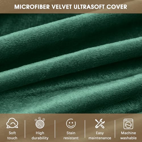 Image of Bean Bag Chairs for Adults - Memory Foam Furniture BeanBag Chair - Kids /Teens Sofa with Soft Micro Fiber Cover - Round Fluffy Couch for Living Room Bedroom College Dorm - 4 ft, Green