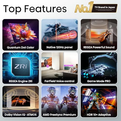 Image of Toshiba 164 cm (65 Inches) 4K Ultra HD Smart QLED TV | Dolby Vision Atmos, HDR10+ | 144 Hz Panel | 24W Powerful Speaker | REGZA Engine ZRi | Voice Control | VIDAA OS | 65Z570RP (Black)