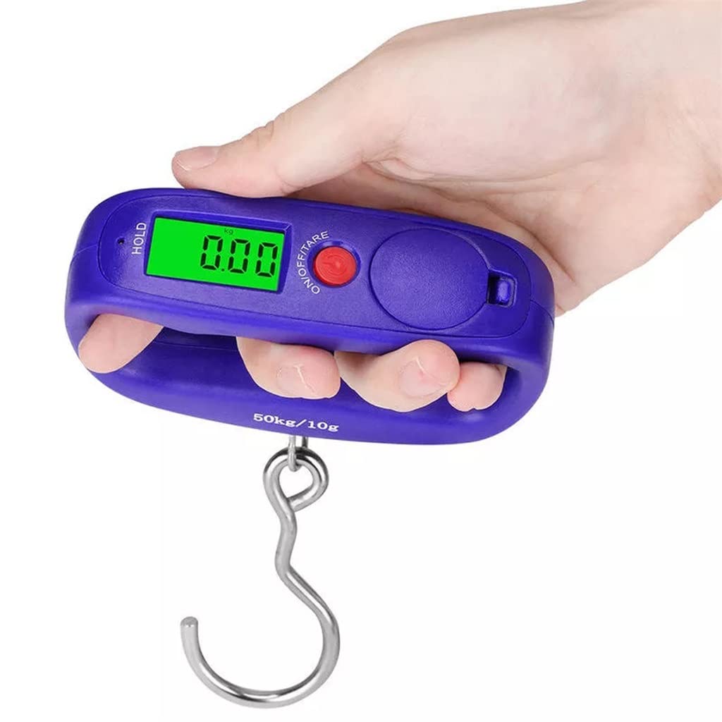 JFDBGU Portable Mini Digital Hand Held 50Kg Fish Hook Hanging Scale Electronic Weighting LED Display