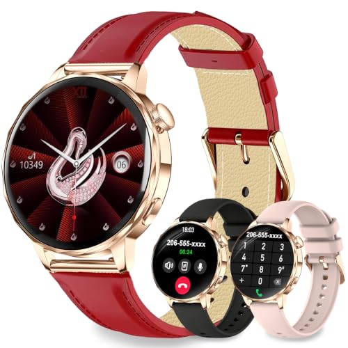 Image of Smart Watches for Women, 1.27'' Smart Watch (Answer /Make Calls) Compatible with iPhone /Android Phones, IP68 Waterproof Fitness Tracker Watch with Sleep Monitor,100+ Sports Modes (Red)