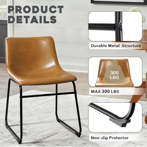 Image of Waleaf Dining Chairs Set of 4, 18 inch Faux Leather Counter Height Bar Stools