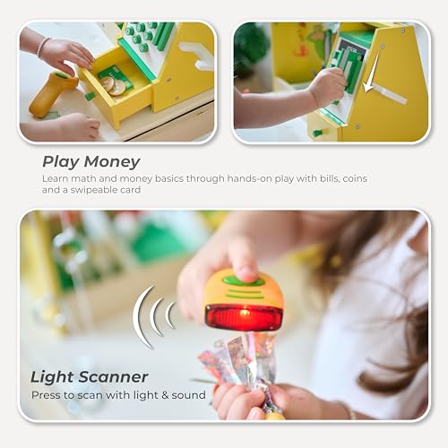 Image of Teamson Kids - My Little Helper Fishing Shop | Wooden Role Play Counter, For Toddlers, Includes Fish & Accessories, STEM Gift, Ages 3+