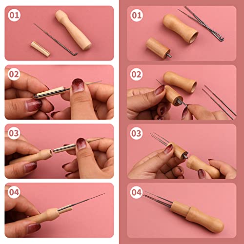 48 Farben Nadelfilz Set, Filzwolle Roving, 88 Stück Nadelfilz Starter Kit mit Filznadeln Grundwerkzeugen und Zubehör Wollfaser-Handspinnmaterial zum Basteln für Anfänger DIY Filz Tier Handwerk