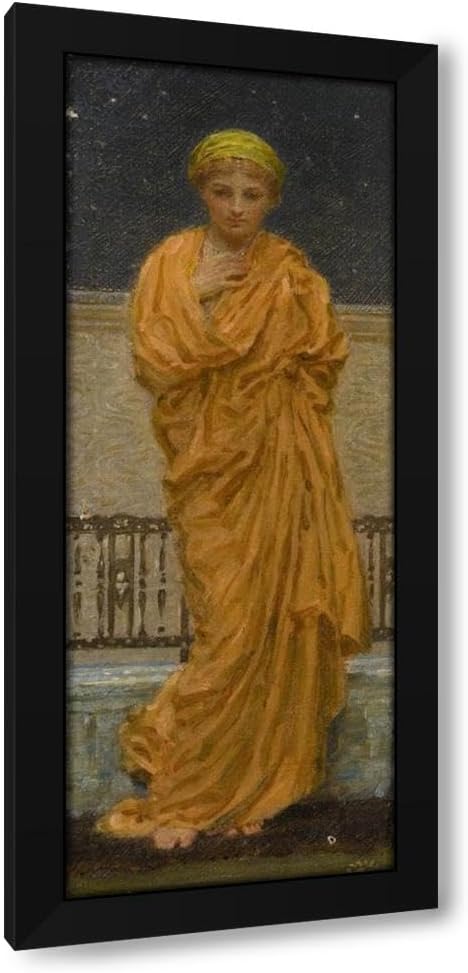 Albert Joseph Moore 12x24 Black Modern Framed Art Print Titled: Stars