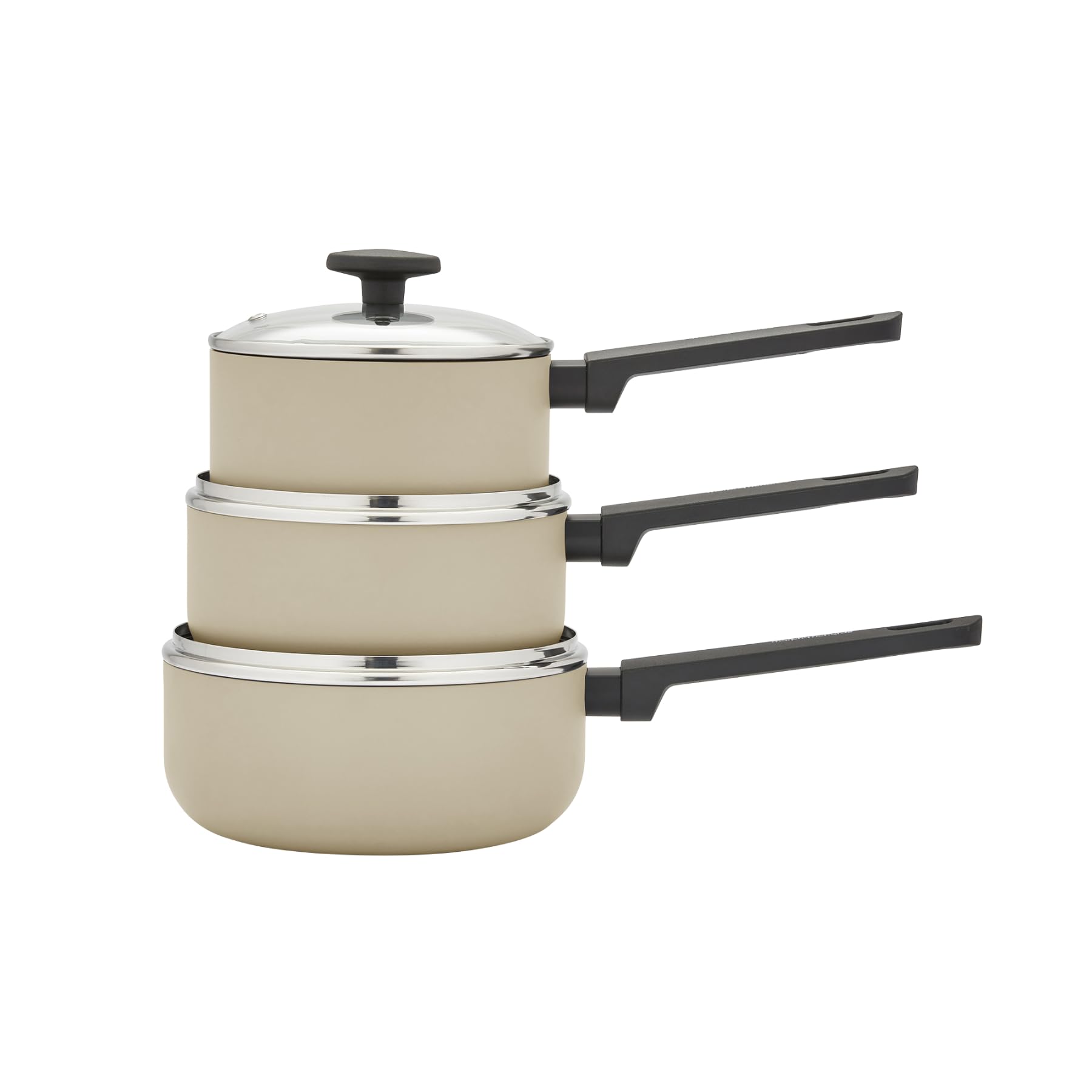 Morphy Richards Cream 3 Piece Aluminium Saucepan Set In | : Medium