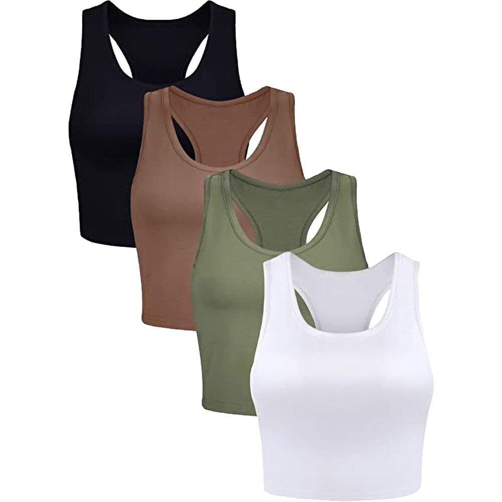 Débardeur athlète femme haut de sport premium lot de 4 pièces coupe ajustée