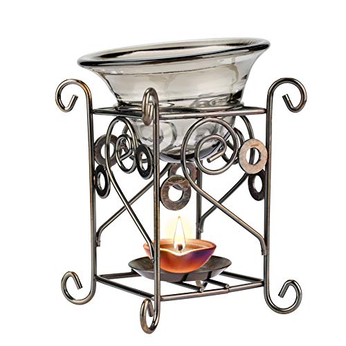 Stövchen für Duftöle, Duftlampe für ätherische Öle, Eisen Ölbrenner, Eisenkerzenhalter für Spa Yoga Wohnzimmer Büro Home Decoration, Ofen Kerzenbrenner Aromatherapie Ätherische Öllampe