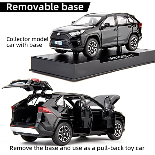 Wakakac Model Car 1/32 Rav4 Alloy Diecast Collectible Toy Car With Light And Sound Toy Vehicle Door Can Be Opened For Boys Kids Toddler Gift (Black) #TOP1