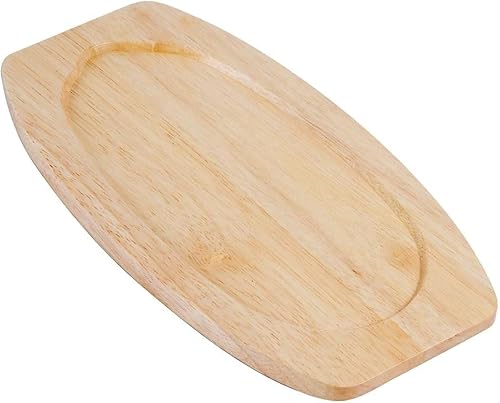 Soro Essentials - Base de madera para fajita de forma ovalada de 12-58" x 9" x 34" - Base de madera para fajita chisporroteante para fajita de 8-78"