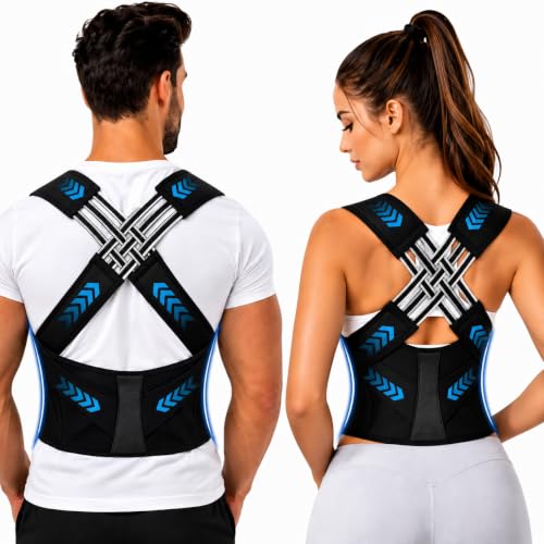 Somaka Posture Corrector Belt for Men & Women – Adjustable Back Brace for Clavicle Support, Hunchback & Back Straightener – Invisible Under Clothes, N