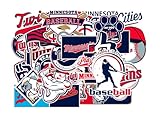JOL 25 PCS Minnesota American Twins Baseball Stickers for Water Bottle, Laptop, Bicycle, Computer, Motorcycle, Travel Case, Car Decal Decoration Sticker