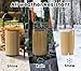 Alpine 32 Gallon Commercial Outdoor Trash Can - Heavy Duty Garbage Can Outdoor, Industrial Open Top Trash Can with Plastic Panels for Patio, Parks, Trails, Resorts (Flat Lid - Cedar)