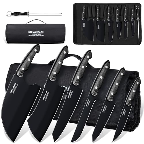 Dream Reach Chef Knife Set - 6PCS Hand Forged Black