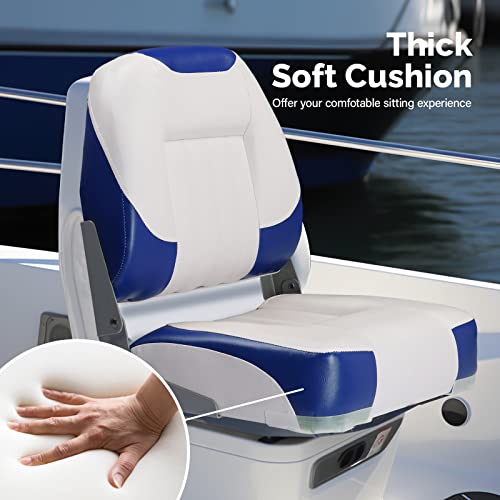 image for PEXMOR Boat Seats Low/High Back, Folding Boat Seat Included, Fold-Down