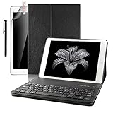 iPad Pro 9.7 Keyboard case,Boriyuan Smart Case Stand Folio Leather Cover with Detachable Wireless Bluetooth Keyboard and Screen Protector +Stylus for Apple iPad Pro 9.7 inch (Black)