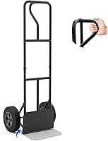 Vista 11 de Goplus Carretilla de Mano, Carretilla de Mano con Mango en P con Asa de Bucle Vertical, Ruedas de 10", Plataforma Plegable de 15" x 9", Capacidad