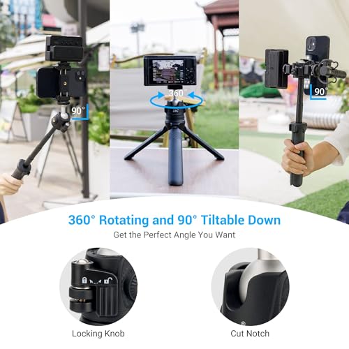 Image of JJC Extendable Mini Tripod & Selfie Stick for Sony ZV-1F ZV-1 ZV-E10 A6100 | for Sony ZVE10 II ZV1F ZV-1 II ZV1 RX100 VII A6100 A6400, Canon PowerShot V1 SX740 HS G7X III II EOS R100 R50 & More