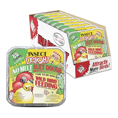 Image of C&S Insect Delight No Melt Suet Dough, Suet Cakes for Wild Birds Including Robins, Blue Jays, Woodpeckers, Wrens, Bluebirds and More, 11.75 Ounces, Pack of 8