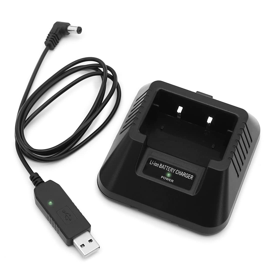 Base Caricabatterie da Scrivania per Baofeng Radio BF-F8HP UV-5R con Adattatore USB