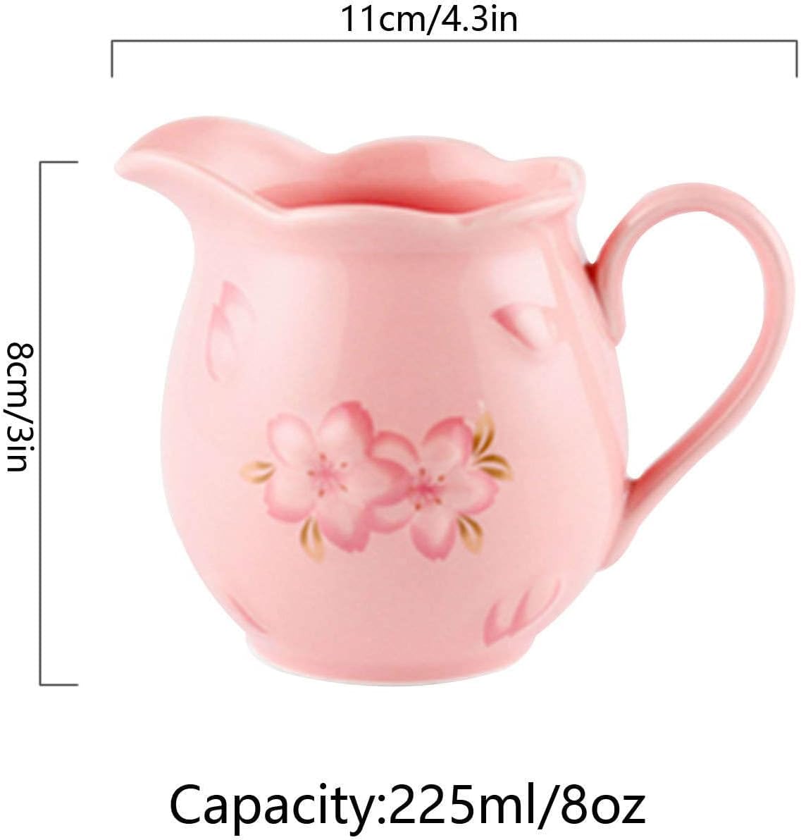 Sucrier en céramique, Pot à crème, Pot à Sucre, Service à café, Pot à crème, Pot à Lait Rose et sucrier (Couleur : Blanc, Taille : (Couleur : Blanc, Taille : sucrier)(Roze,Milk Jug+Sugar Bowl)