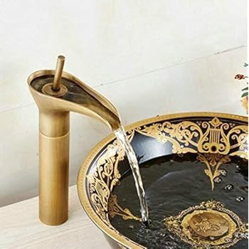 3g Decor Stylish Bathroom Faucet With Single Lever Waterfall Bathroom Basin Faucet Of Brass Hot And Cold Water Mixer Antique Tap For Bathroom Home Decor Faucet Golden Amazon In Home Improvement