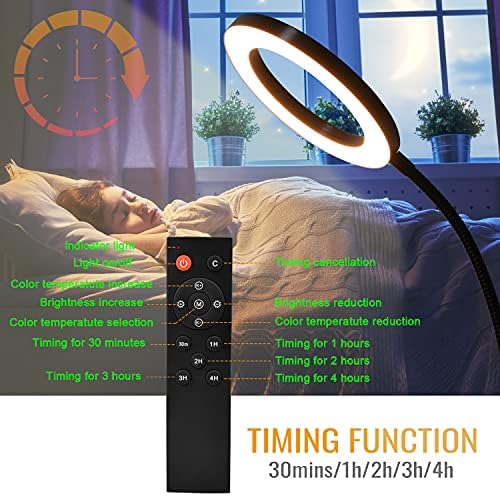 KOOSTONE Floor Lamp, Floor Lamps, Standing Lamp for Living Room, Standard LED Lamp for Bedroom, 800Lumen, Remote Control and UK Adapter Included.