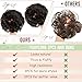 FeidyLong 2 PCS Messy Bun Hair Piece Wavy Curly Hair Bun Scrunchies Extensions Synthetic Chignon Thick Updo Hairpieces for Women Girls(Dark Brown)