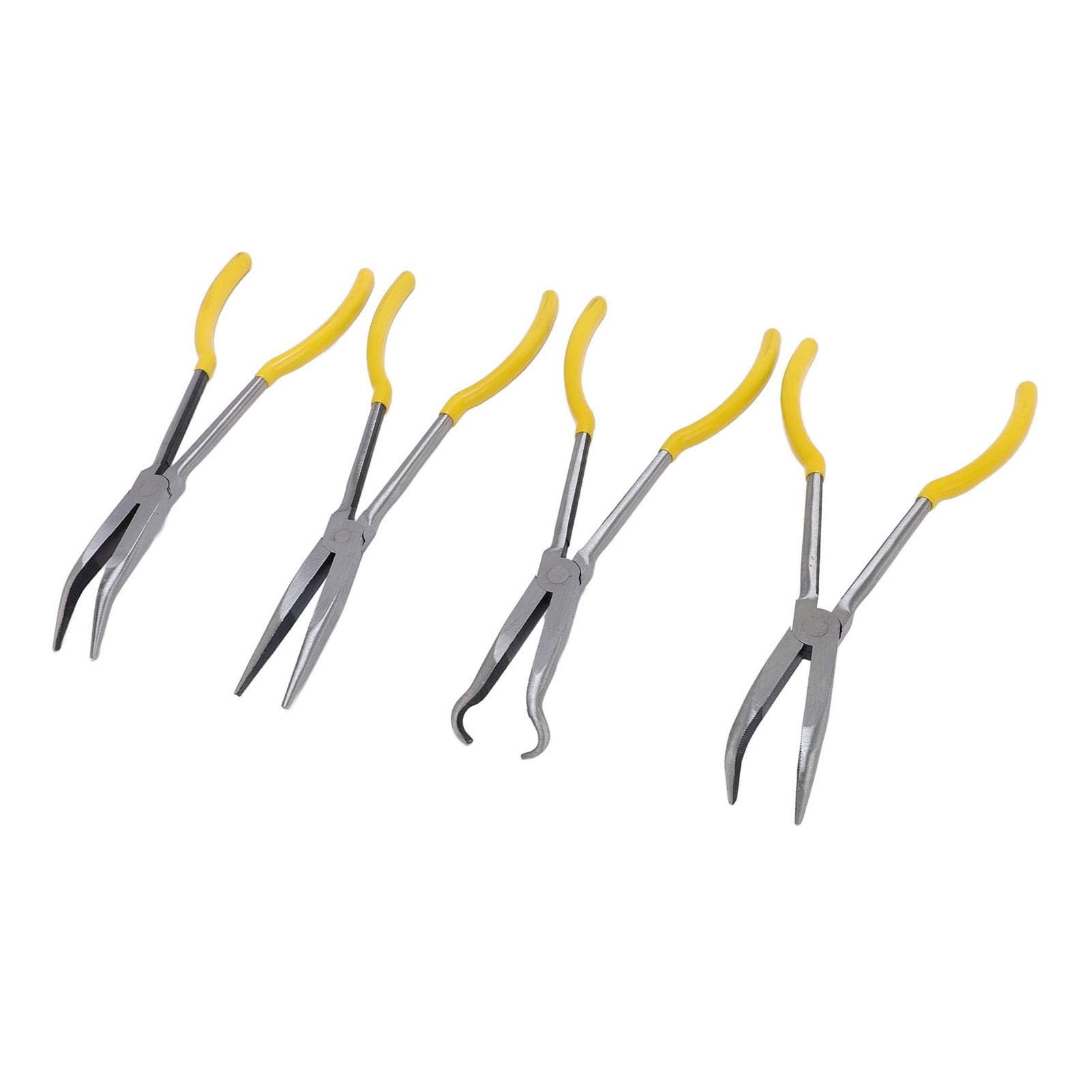 Set di pinze lunghe in acciaio al carbonio, 28 cm, ergonomiche, con becchi piegati a 25°, per gli appassionati di automobili