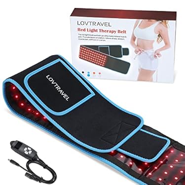 AMAZON - LOVTRAVEL 660nm LED Red Light Therapy Belt 850nm Near Infrared Light Therapy Devices Wearable Pads Lipo Wrap for Body Pain Relief