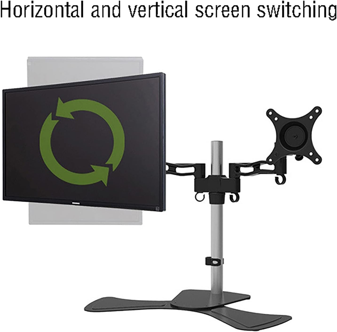 TV Stand for Desktop Installation of Dual Screen Monitor, with Metal Base, Suitable for Screens of 13-27 Inches