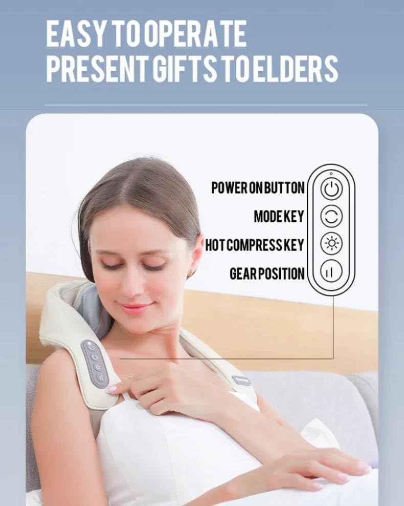 NEVENUE - Shiatsu Relax Massager | Electric Full-Body Deep Tissue Massage Machine for Neck, Shoulder, Back, Arms, Legs & Muscle Pain Relief | Portable & Rechargeable NEVENUE - Shiatsu Relax Massager | Electric Full-Body Deep Tissue Massage Machine for Neck, Shoulder, Back, Arms, Legs & Muscle Pain Relief | Portable & Rechargeable