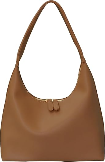 Leather Hobo Bag Small Shoulder Purses for Women Slouchy Tote Handbag Vegan Leather Crescent Bag