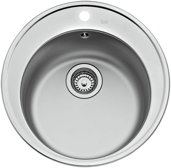 Teka Centroval 45 MLN eco Kitchen Sink with a Single Bowl Made of Stainless Steel 18/10 Thickness 0.6 mm from Franke Basico 1C CN MAT 10124027, Grey