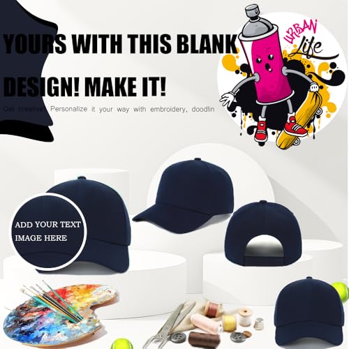 Image of ZH 24 PC Blank Baseball Caps Adjustable Back Strap Plain Baseball Cap for Trucker Men Women Wholesale Bulk Baseball Caps