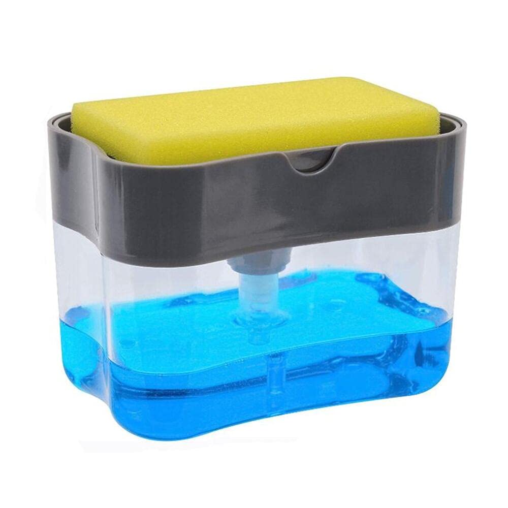 Wrixty 2 in 1 Soap Pump Dispenser for Dishwasher Liquid Sponge Holder with 1 Cleaning Sponges for Kitchen Sink Dish Washing Liquid Dispenser Through Pump ( Multi-Color , 400 ML) with Sponge (B08SMNZM5C) Amazon Price History, Amazon Price Tracker