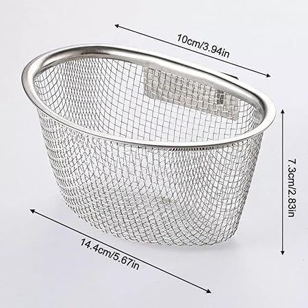 Image of Stainless Steel Dish Rack Drain Basket with Drip Tray & Spoon Holder Dish Drainer for Kitchen Drying Stand /Kuda /Plate Rack /Bartan Over Sink Counter Dish Rack Drain Basket Steel Tray Kitchen (Ovel)