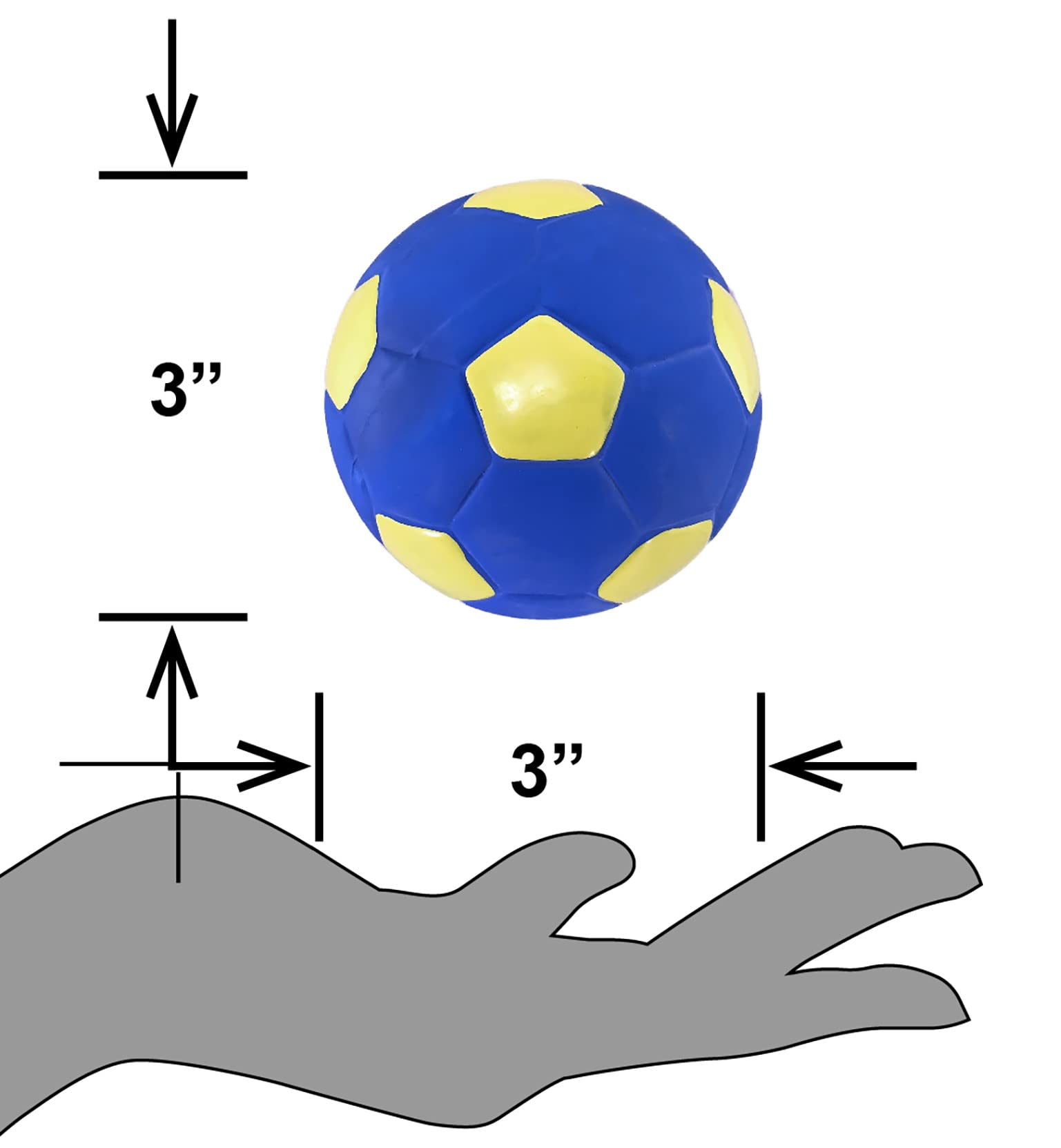 PetSport Naturflex Kauspielzeug für Hunde, kleines Fußball, Latex, natürliches Latex-Gummi, frei von schädlichen Chemikalien, 8,9 cm