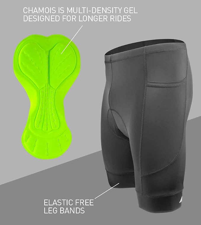 Calzas ciclistas negras para hombre con gel 3D miniatura 6