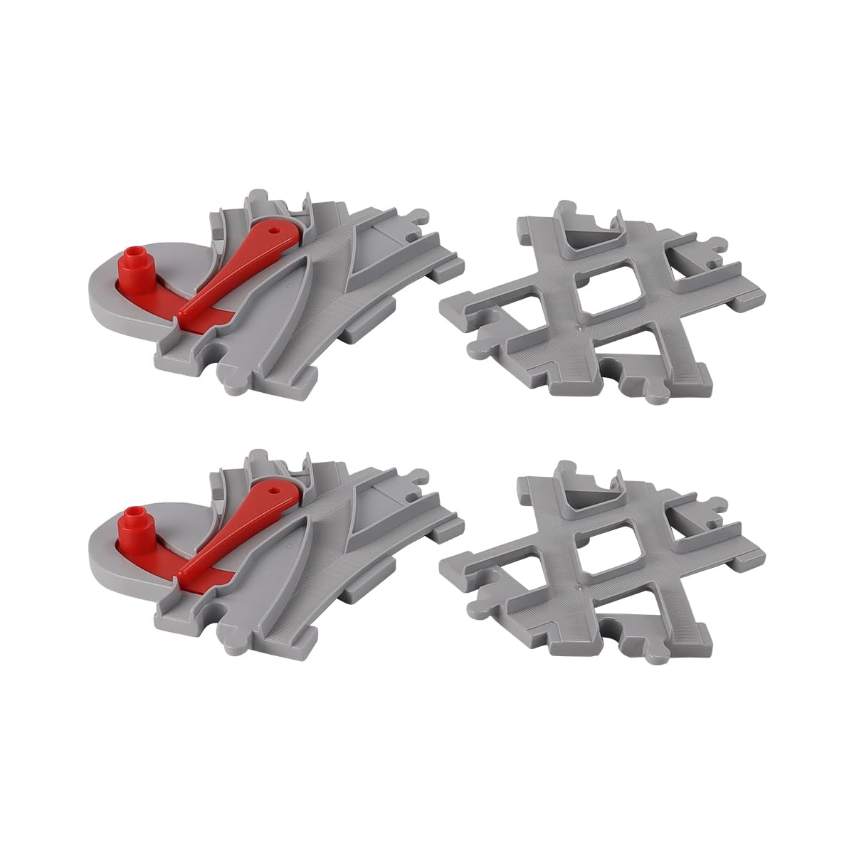 Enwye Building Blocks Train Rail Set, Railway Rails, Consisting Of Cross Track Straight, Curve Rails, Compatible with the Market Leader(2 Pieces)