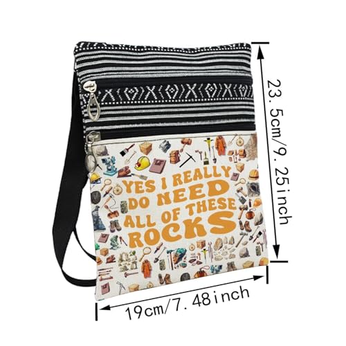 Need Rocks Messenger Bag Small Ethnic Pattern Printed Adjustable Strap Crossbody Zipper Bag Funny Slogan Phone Bag Wallet Cute Shoulder Handbag for Geologists Rocksy Women2