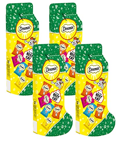 Dreamies Christmas Cat Stocking (4 X Stockings)