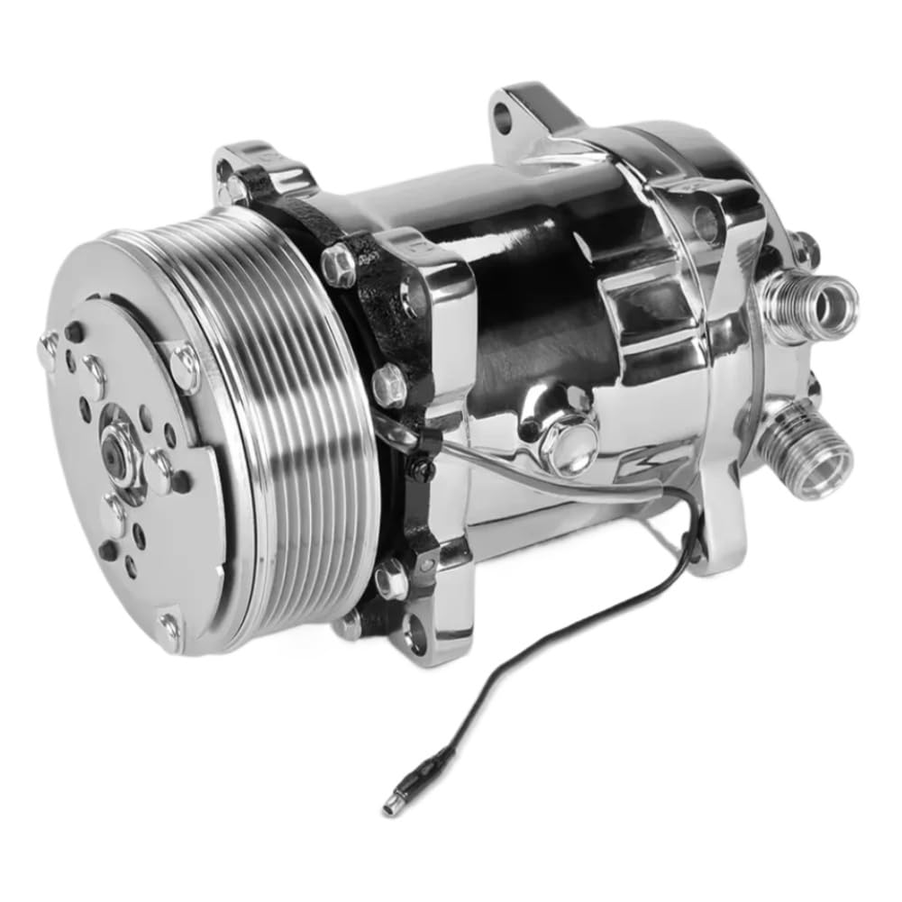 Dapggkdtq Onecolor Aluminum A/C Compressor With Clutch Hc5004c Ac-0331 For Sanden 508 Style 8-Groove Serpentine Belt Silver