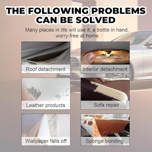 Car Headliner Adhesive, Upholstery Glue for Cars, High Viscosity, Yellow, Waterproof, Heat Resistant, Automotive Adhesive (100ml)