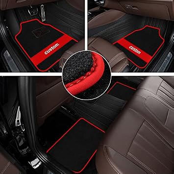 Custom Carpet Heavy Duty Set Automotive Fit for Jetour Jetour X70,Classic Car Floor Mat All Weather Floor Mats with Anti-Slip Heel Pad,red