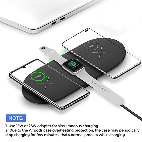 Image of UNIGEN UNIDOCK 300 [Qi Certified] 3 in 1 Wireless 15W Charging Mat Station Compatible with Watch Series 6 /5 /4 /3 /2 /1 Airpod 2 /Pro Phone 12 /11 /11 Pro /11 Pro Max /X /Xr /Xs /8 Plus & Other Qi Devices 