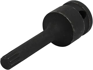 Aexit M9 1/2-inch Hand Operated Tools Square Drive CR-MO Ribe Bit Impact Socket Adapter Black Model:85as533qo180