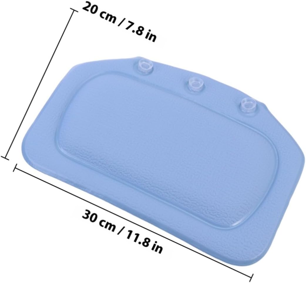 Bath Pillow with Suction Cups PVC Bathtub Cushion for Adults Extra Thick Relaxing Headrest Support for Tub Back and Neck Dark Blue Spa Wellness Accessory