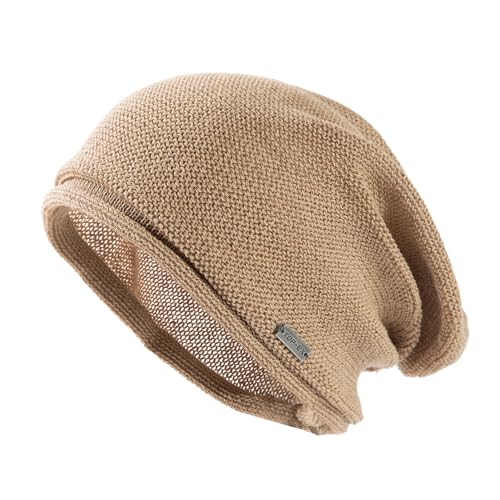 TOP-EX 100% Linen Lightweight Summer Beanie for Men - Cool & Breathable Slouchy Beanies Hat Knit Cap...