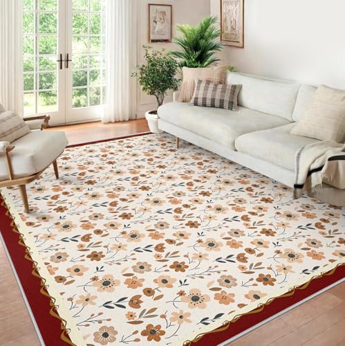 Carpette rustique fleurie au design raffiné pour sublimer le sol